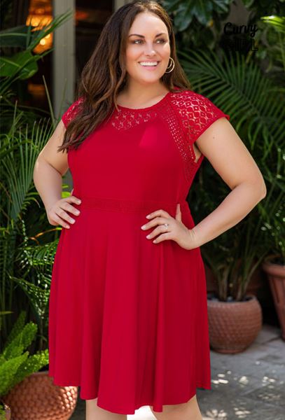 Dreams Plus - Malta. PLUS SIZE DRESS WITH LACE AND